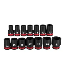Jogo Soquete Impacto Enc. 3/8" Curto 14 pçs
