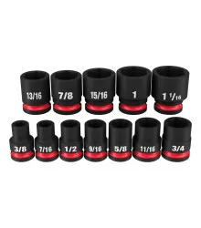 Jogo Soquete Impacto Enc. 1/2" Curto 12 pçs Pol