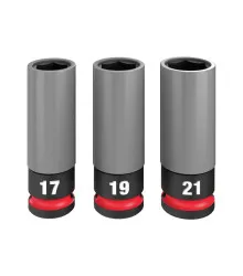 Jogo Soquete Impacto Enc. 1/2" Longo 03 pçs C/ Capa